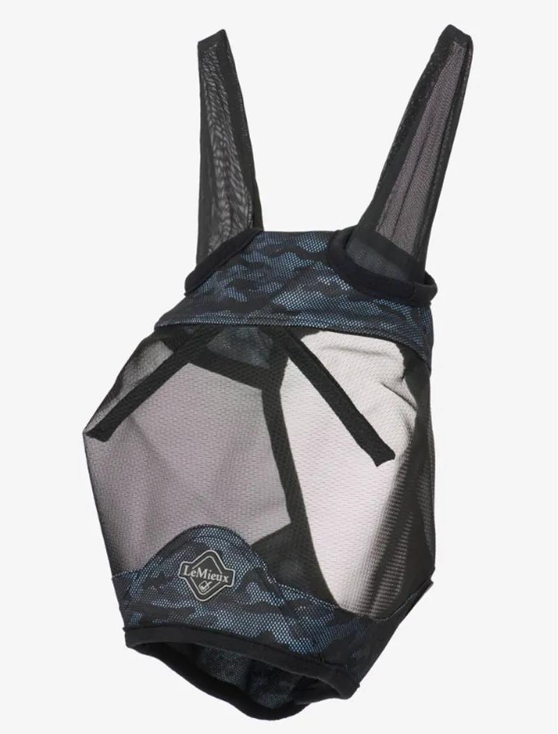 LeMieux Visor-Tek Half Fly Mask Camo Blue